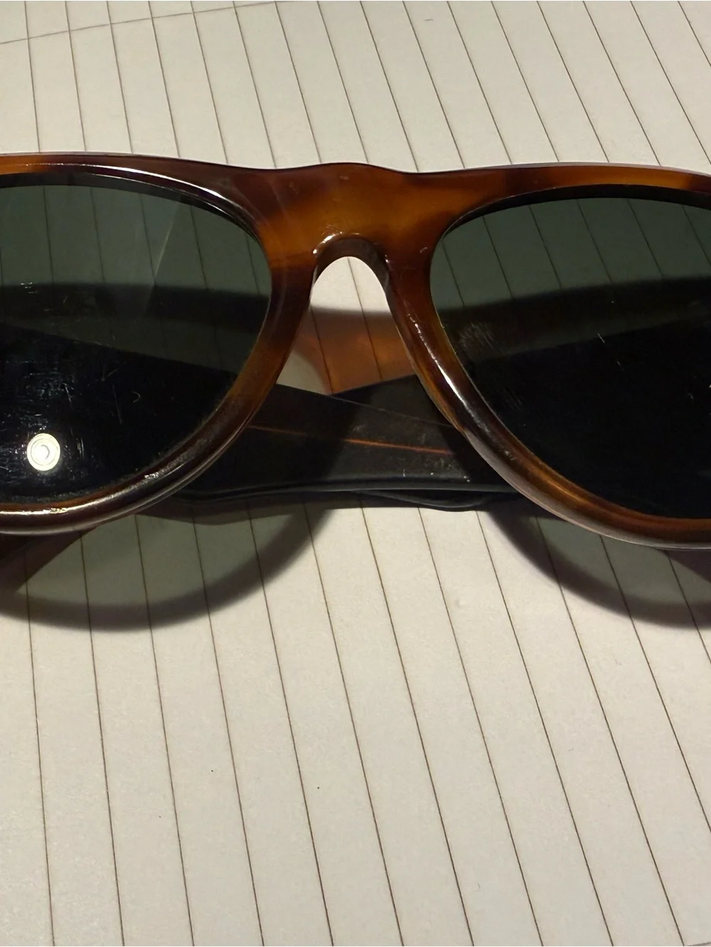 Ray-Ban Brown Tortoise Rectangle Sunglasses with Dark Lenses